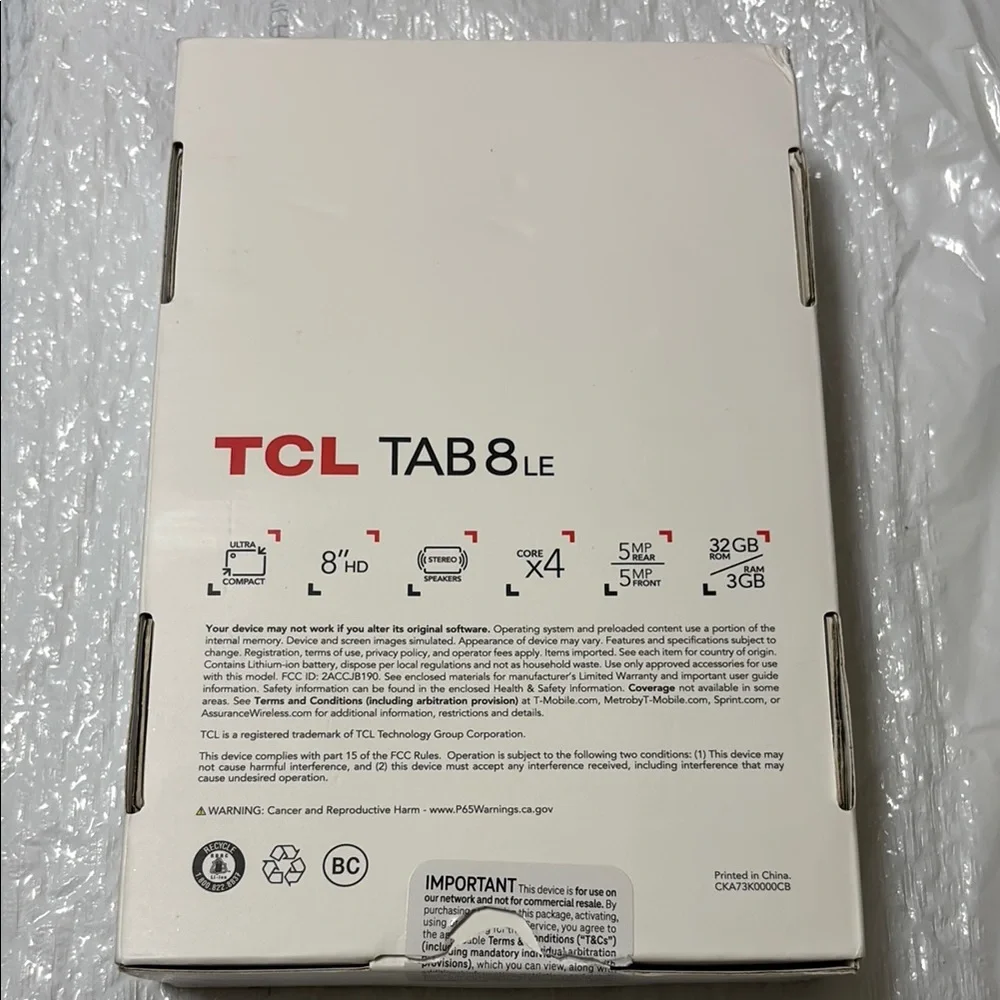 TCL Black Tablet with Vibrant Display and Slim Design